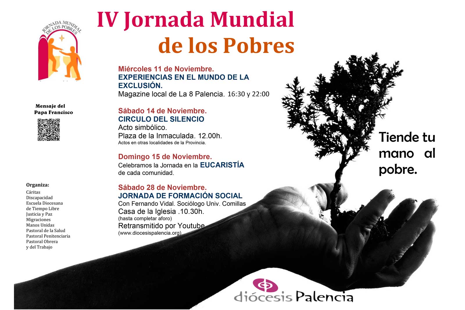 “TIENDE TU MANO AL POBRE”. Jornada Mundial de los Pobres - 2020