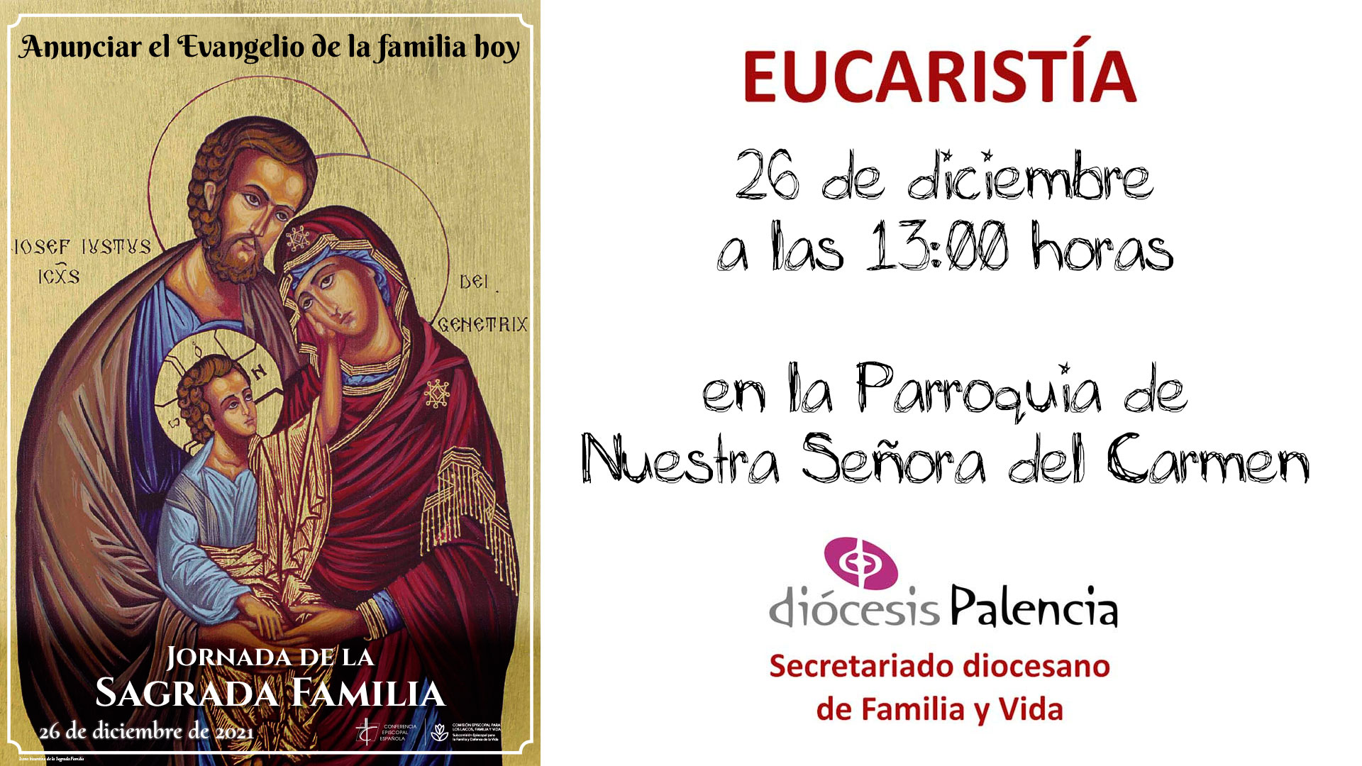 26 de diciembre: Jornada de la Sagrada Familia
