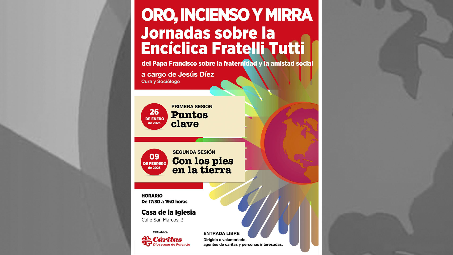Jornadas sobre la "Fratelli Tutti" con Cáritas Diocesana
